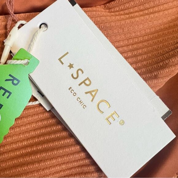 NWT l*space Sandy Bikini Bottom in Sienna sz M Ribbed Eco Chic Repreve Boho - Picture 7 of 9